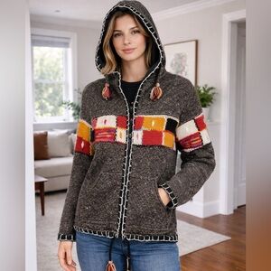 Handmade Patchwork Zip-Up Jacket – Oversized XXL – Cozy & Warm